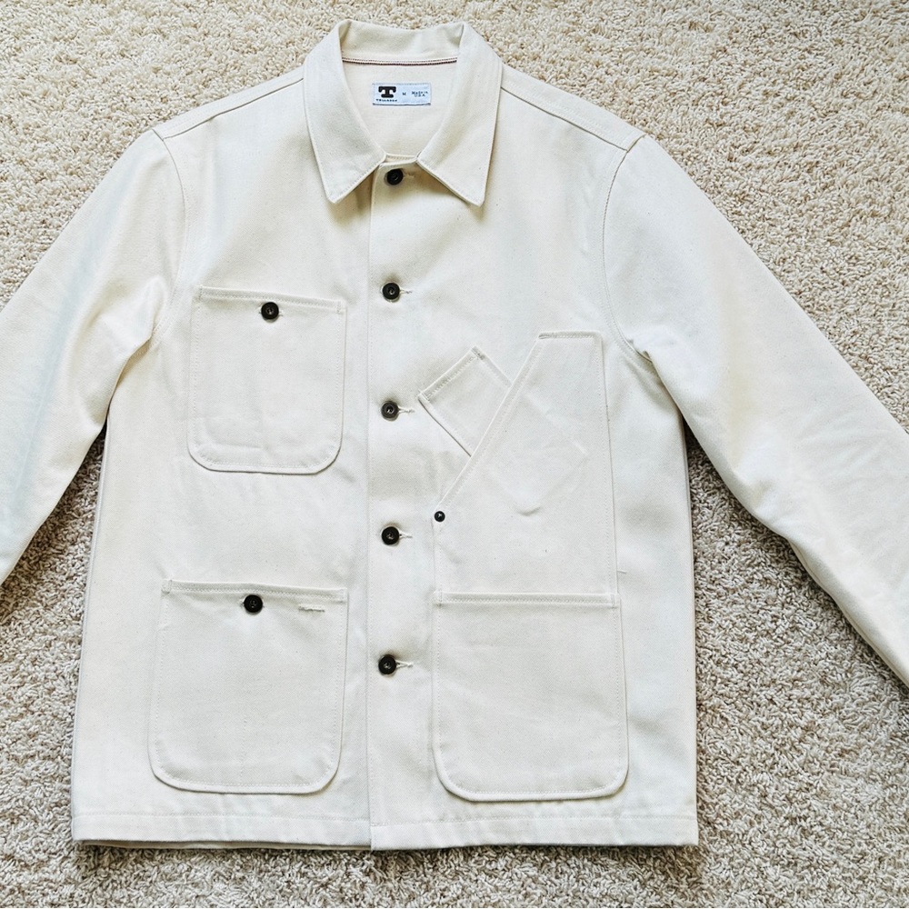 Tellason Coverall Jacket Selvedge Denim Ecru